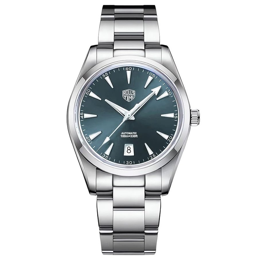 Orologi automatici da uomo alla moda orologio da polso a carica automatica movimento giapponese cinturino in acciaio inox cassa 39 mm 100 m impermeabile cristallo zaffiro uomo elegante