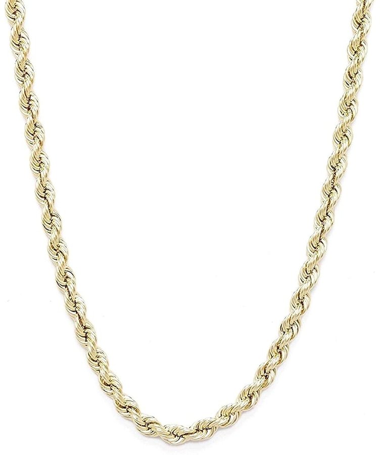 Collana in oro giallo 750, 18 carati, unisex, spessore di 3,80 mm -