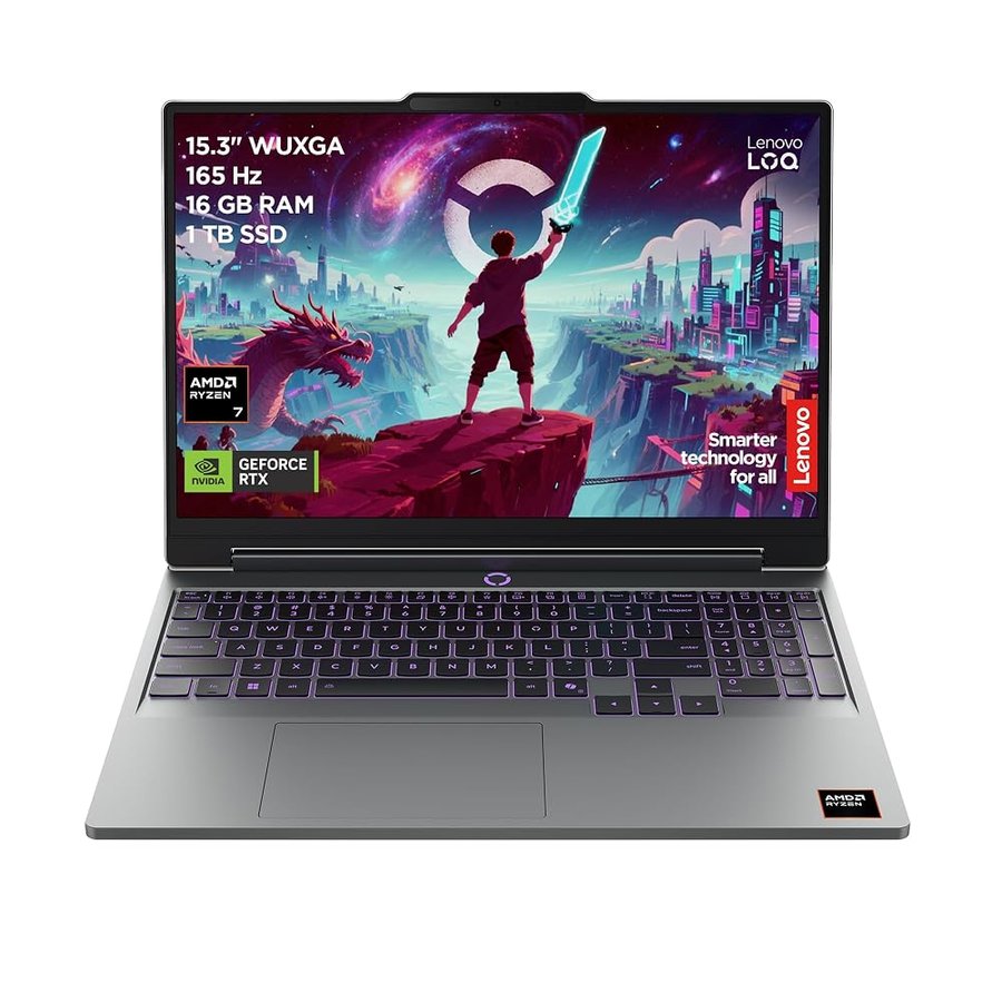 Lenovo LOQ 15" 144Hz Notebook Gaming, NVIDIA GeForce RTX 4050 8GB GDDR7, AMD Ryzen 7 170, RAM 16GB DDR5, 512GB SSD M.2 2242 PCIe 4.0, FHD, Windows 11, Tastiera retroilluminata