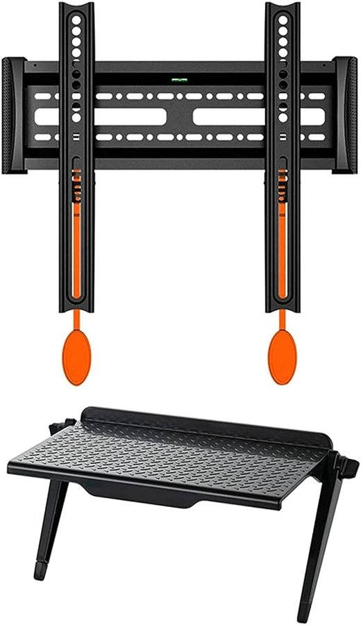 Supporto fisso da parete per TV da 32 a 55 pollici, staffa ultra sottile, max 400 x 400 mm, portata fino a 36 kg, compatibile con TV LED, LCD, OLED e al plasma.