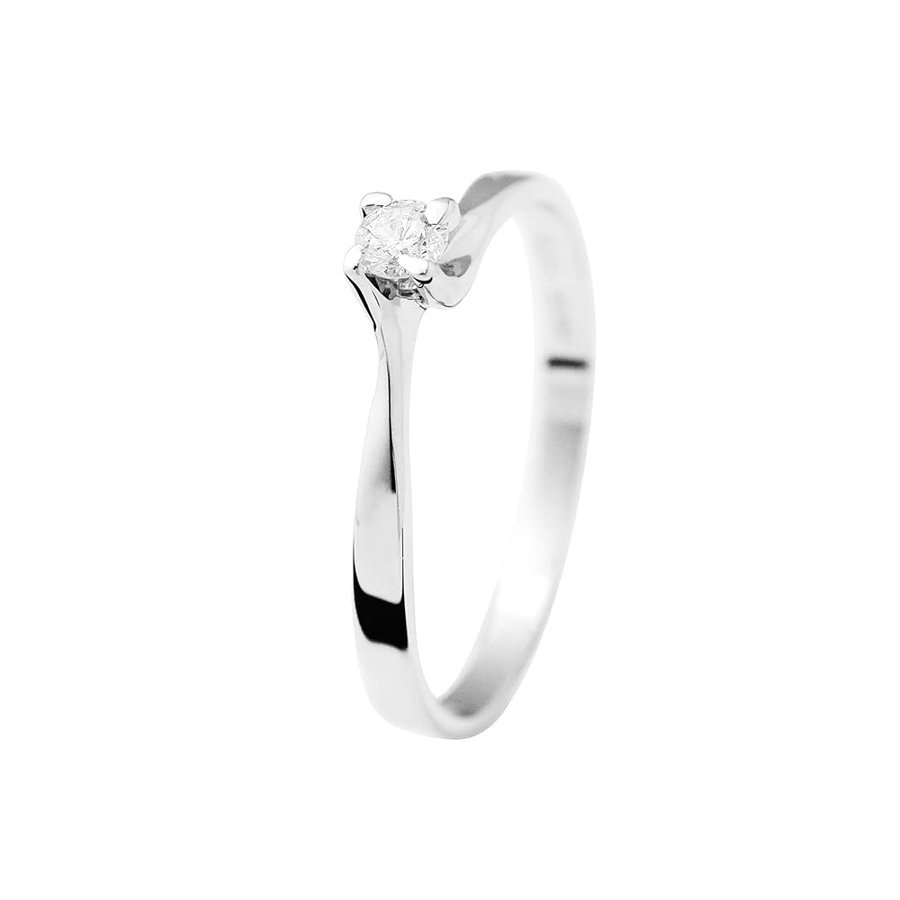 & You and - Anello solitario con diamante 0,15 carati, disponibile in oro giallo e oro bianco, gioiello da donna
