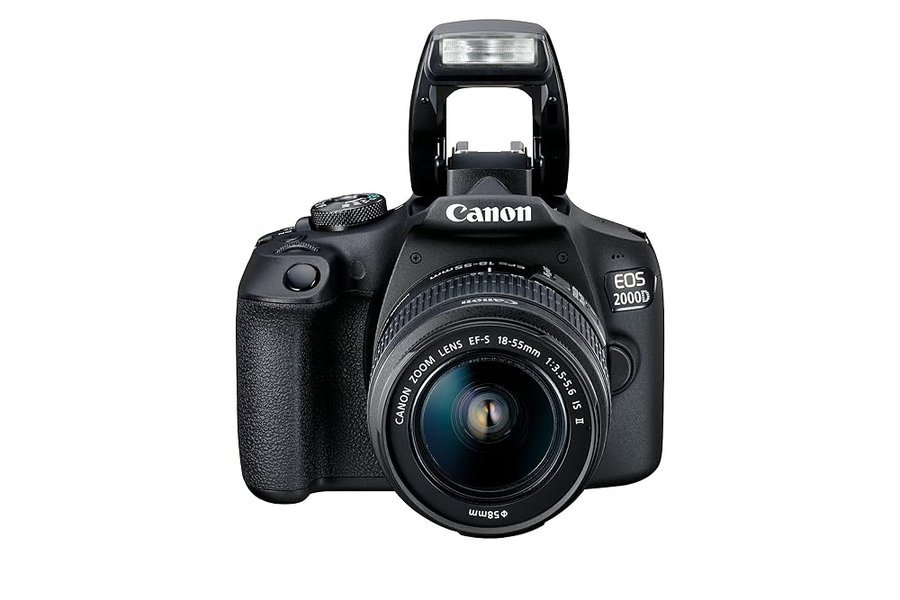 Canon Italia EOS 2000D + EF-S IS II Fotocamera Reflex, Nero, Lunghezza Focale 18-55 mm