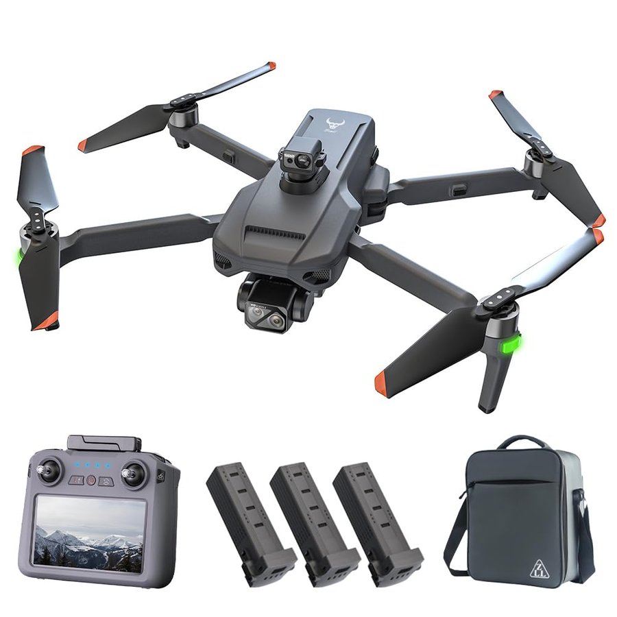 SG909 MAX Drone con fotocamera 4K professionale per adulti, distanza di volo di 6 km, evita ostacoli a 360°, cardano a 3 assi, droni GPS, 3 batterie