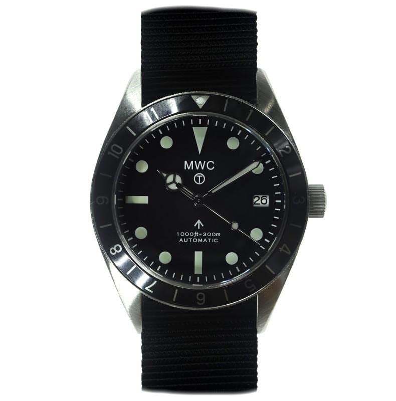 Classic 1960s Pattern Automatico Acciaio Nero Grigio Data NATO Zaffiro Orologio Uomo