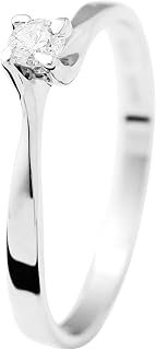 & You and - Anello solitario con diamante 0,15 carati, disponibile in oro giallo e oro bianco, gioiello da donna