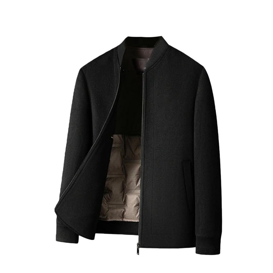 Giacca da uomo in lana double-face con risvolto in lana e fodera rimovibile