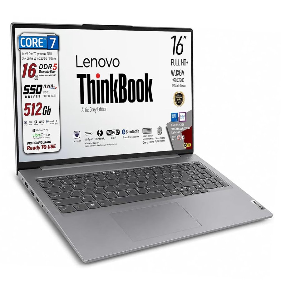 Lenovo Notebook Core 7 240H Display 16 IPS WUXGA FHD+ DDR5, 16Gb