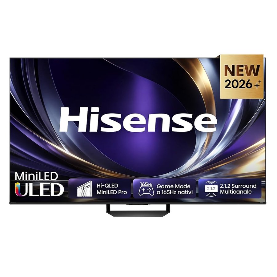 Hisense Smart TV MiniLED 165Hz 65" 4K 65U79S PRO | Schermo Anti-Riflesso, Dolby Atmos 2.1.2 By Devialet, VIDAA OS, Dolby Vision IQ, 4 HDMI 2.1, Wifi, BT, AirPlay2, 2026 Model
