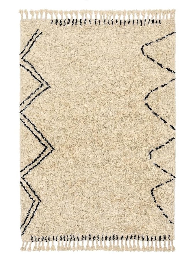 RugVista Rifka Tappeto, 140 x 200 cm, Off Bianco/Nero