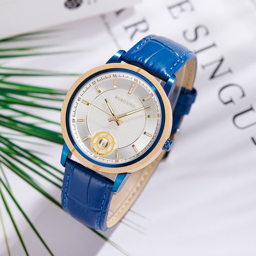 Natural Wooden Men's Watch - Vintage Minimalist Design Casual Quartz Wristwatch for Young Adults