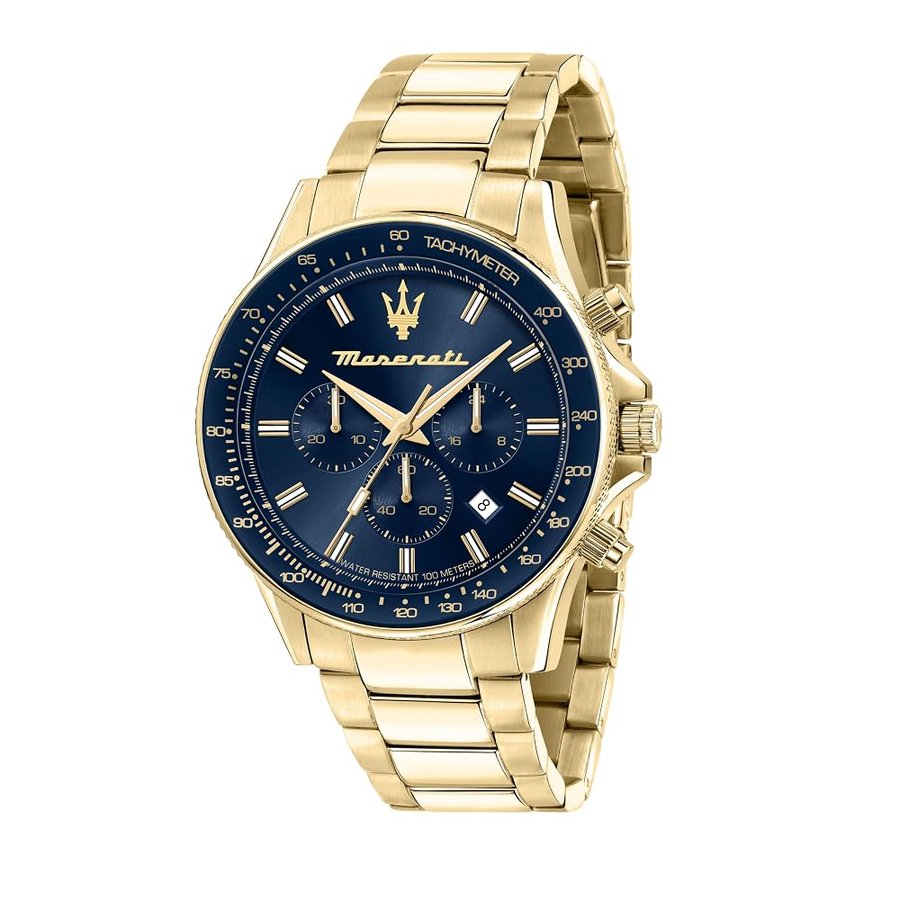 Maserati Orologio da uomo, Collezione Sfida, in Acciaio, PVD oro giallo, con cinturino in Acciaio inossidabile - R8873640005