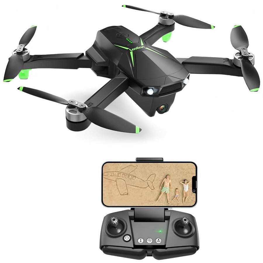 Loolinn | Drone con Telecamera 4K come Regalo per Adulti e Bambini sopra i 12 Anni - Sotto i 250gr, Foto in 4K, Video in 2K, Ritorno Intelligente con GPS, Certificazione Approvata C0 (Idea Regalo)