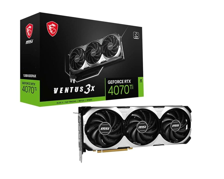 MSI Gaming GeForce RTX 4070 Ti 12GB GDRR6X 192-Bit HDMI/DP Nvlink TORX Fan 4.0 Ada Lovelace Architecture Scheda grafica (RTX 4070 Ti Ventus 3X 12G)