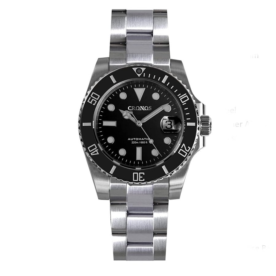 Cronos Upgrade L6005 Sub-Diver Orologi da uomo di lusso Bracciale in acciaio inossidabile 20ATM Orologio da polso da immersione (color 1)