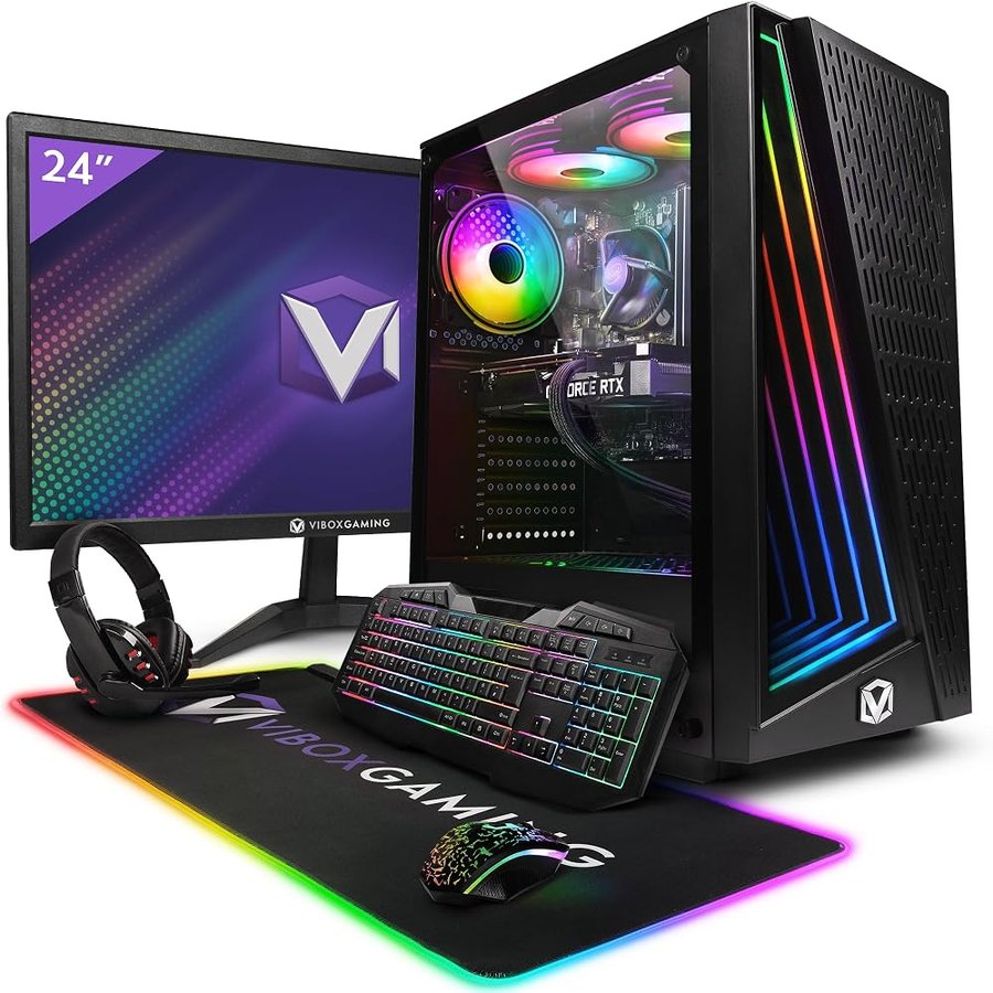 Vibox II-120 PC Gaming Completo • Schermo da 23 pollici • Intel Core i5 10400F 6 cores • Nvidia RTX 5060 8GB • 16GB RAM • 1TB SSD • Windows 11 • WiFi 6 + Bluetooth 5.4