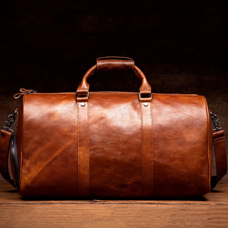 Vegetable-Tanned Leather Business Travel Bag