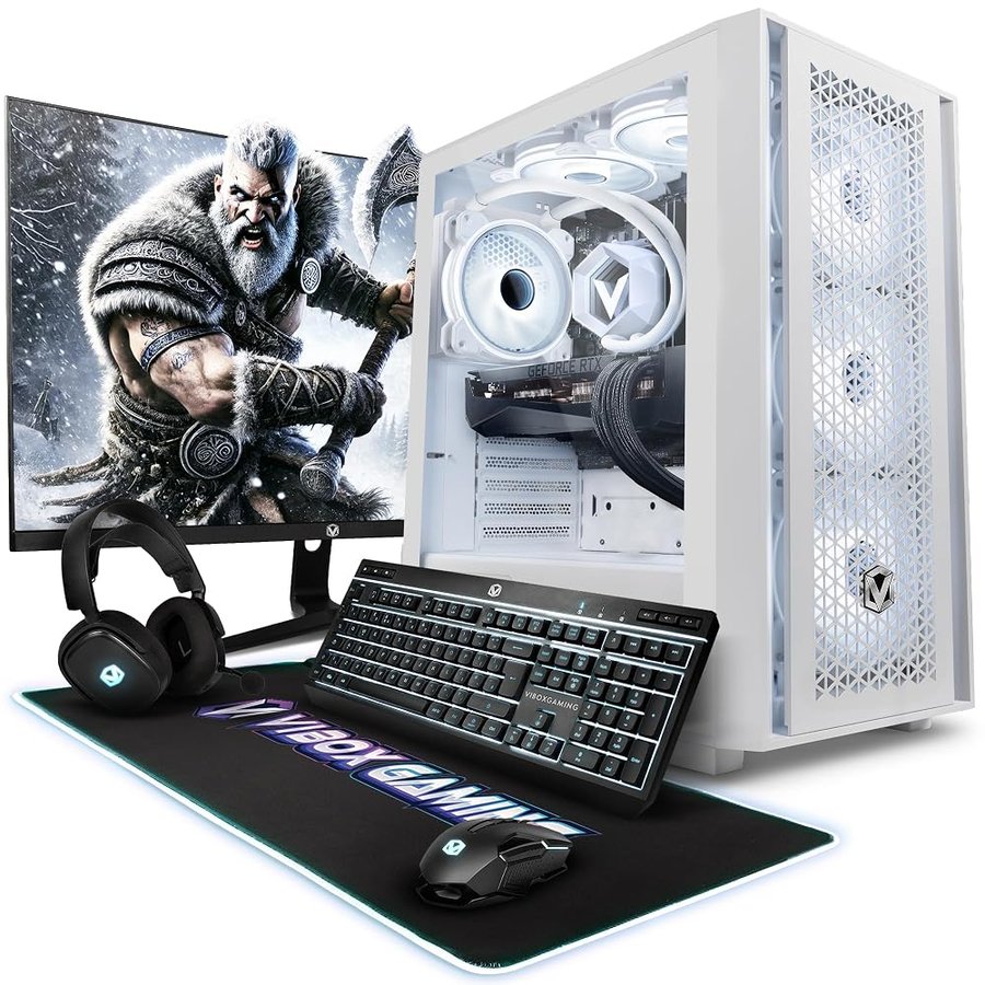 Vibox IX-525 PC Gaming Completo • Schermo da 27 pollici • AMD Ryzen 7 9800X3D 8 cores • Nvidia RTX 5070 12GB • 32GB RAM • 1TB SSD • Windows 11 • WiFi 6 + Bluetooth 5.4 • Blanc