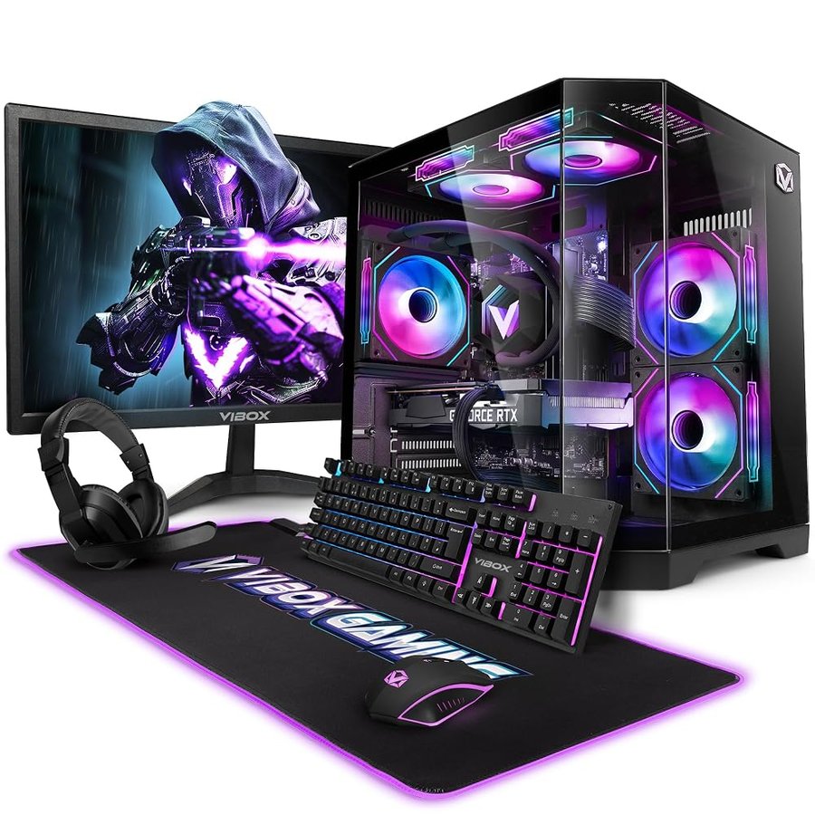 Vibox IV-583 PC Gaming Completo • Schermo da 23 pollici • AMD Ryzen 7 5700X 8 cores • Nvidia RTX 5060 Ti 8GB • 16GB RAM • 1TB SSD • Windows 11 • WiFi 6 + Bluetooth 5.4
