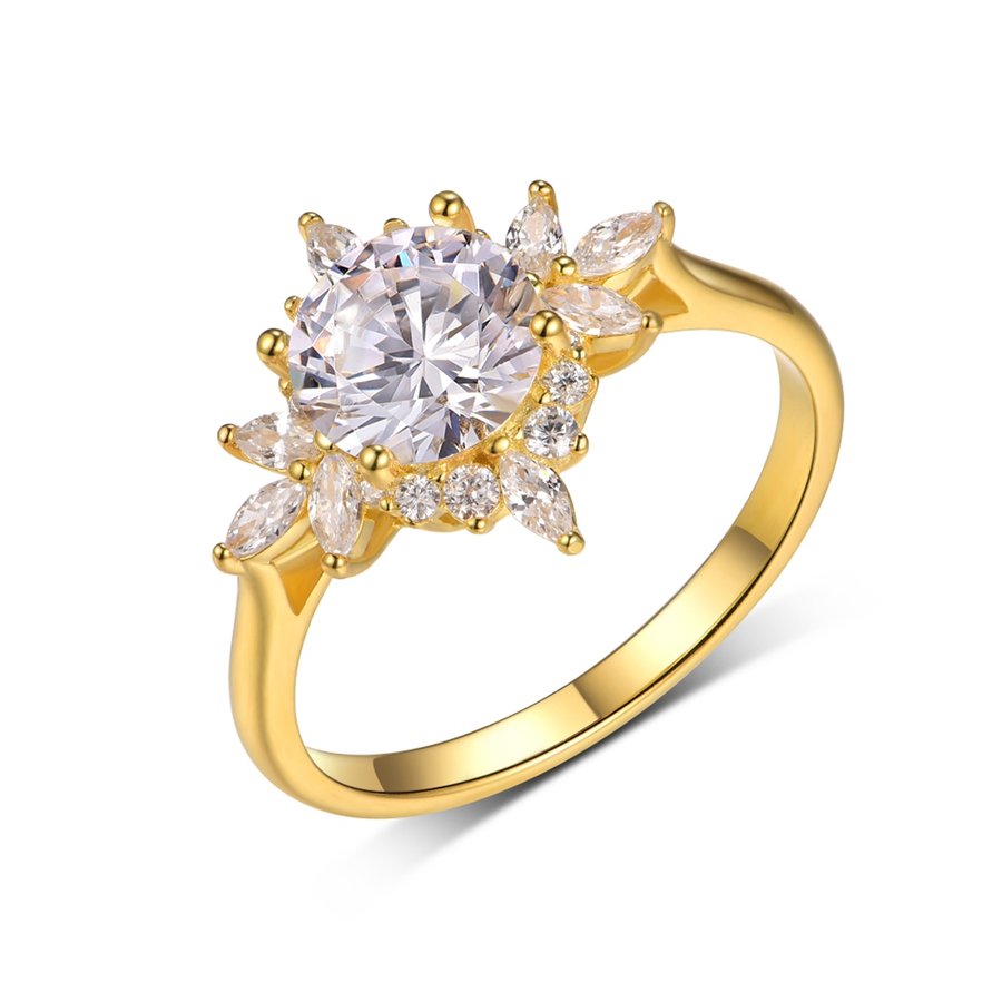 S925 Silver 3g Round Moissanite Ring 7.0mm D VVS1 Floral Halo Design, GRA Certified US 6-9