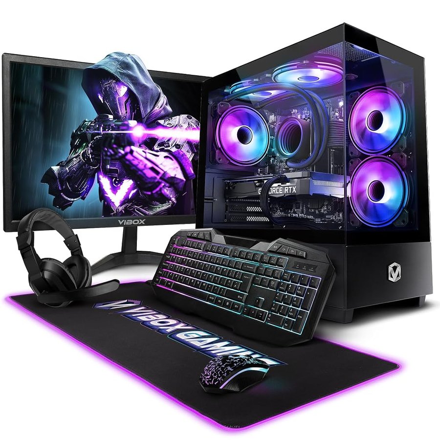 Vibox III-168 PC Gaming Completo • Schermo da 23 pollici • Intel Core i5 11400F 6 cores • Nvidia RTX 5060 8GB • 16GB RAM • 1TB SSD • Windows 11 • WiFi 6 + Bluetooth 5.4