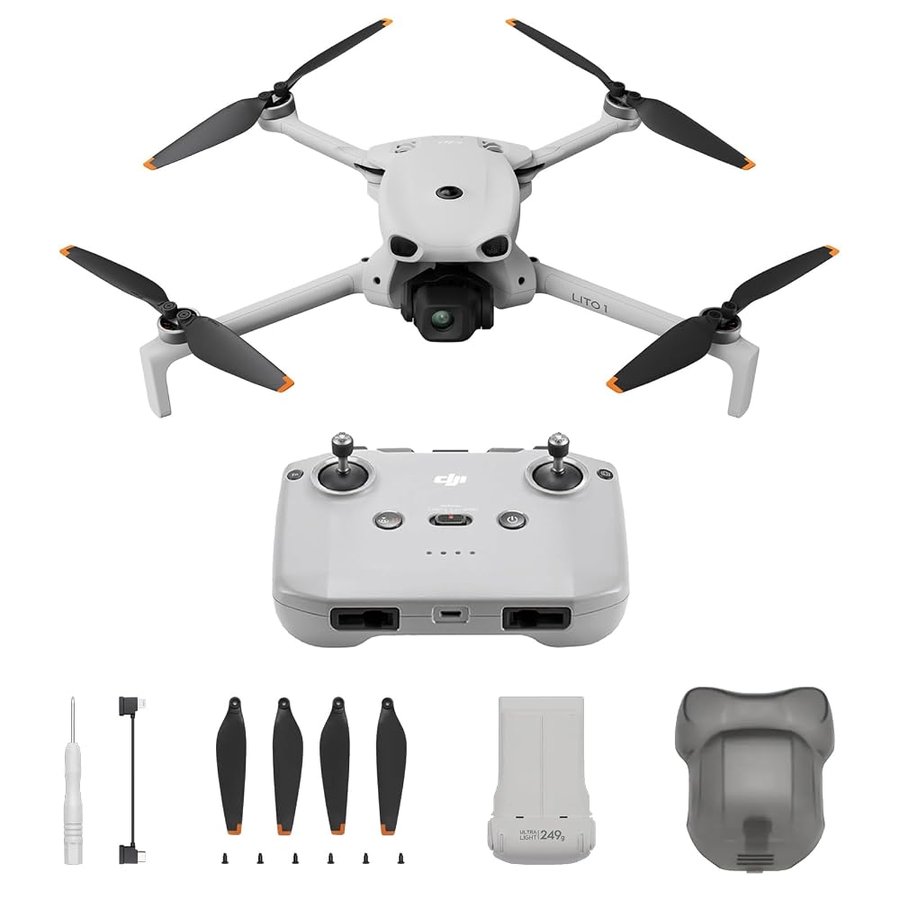 DJI Lito 1 Bundle, drone con fotocamera 4K, rilevamento ostacoli, ActiveTrack, video 4K e foto 8K, leggero e pieghevole, trasmissione video 15km, C0 (Lito 1)