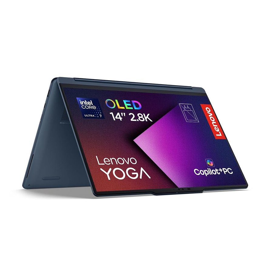 Lenovo Yoga 9 2in1 Notebook Display 14" 2.8K Touch OLED, Intel Core Ultra 7 355, RAM 32GB, 512GB SSD, Digital Pen inclusa, Windows 11, Tastiera italiana, Chassis in alluminio - Caricatore non incluso