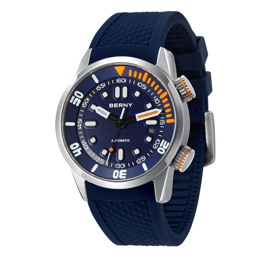 Orologio Automatico Uomo 200M Orologi Da Sub, Vetro Zaffiro, Cinturino In Acciaio Inossidabile Resistente, Super Luminoso