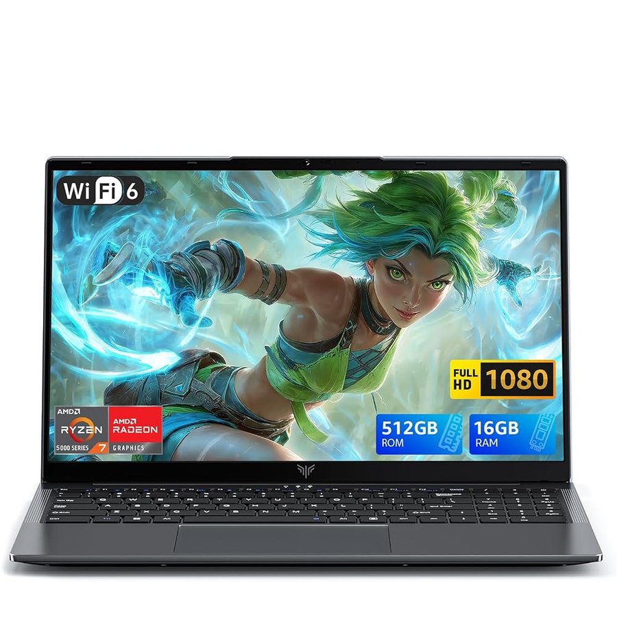 ACEMAGIC Computer Portatile Notebook Ryzen 7 5700U,8 Core, Fino a 4.3Ghz,16GB RAM,512GB SSD,AMD Radeon Integrata, Display 15.6”1080 FHD, Wi-Fi 6,Privacy Cam,BT5.0,HDMI,3 modalità di batteria