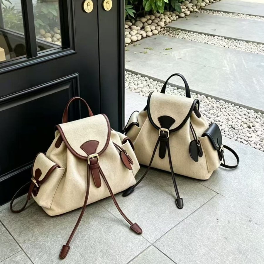 Womens Linen Backpack For Summer