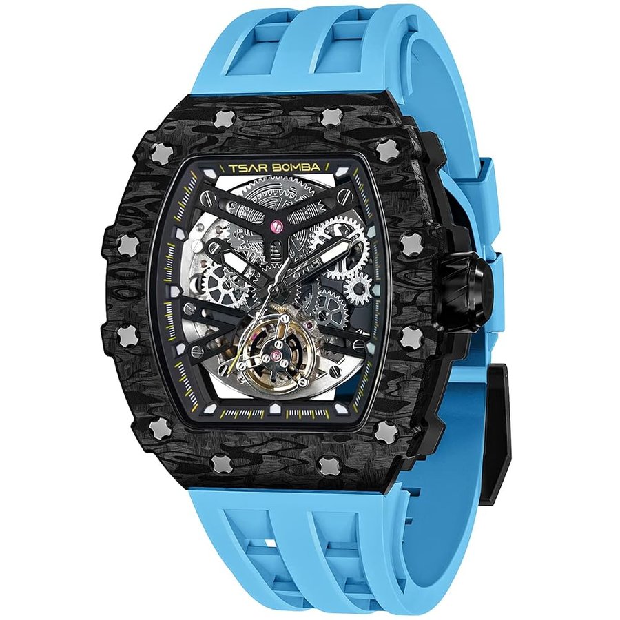 Orologi automatici da uomo Orologio da uomo di lusso Cinturino in silicone inossidabile Impermeabile Quadrante grande Regalo 8228