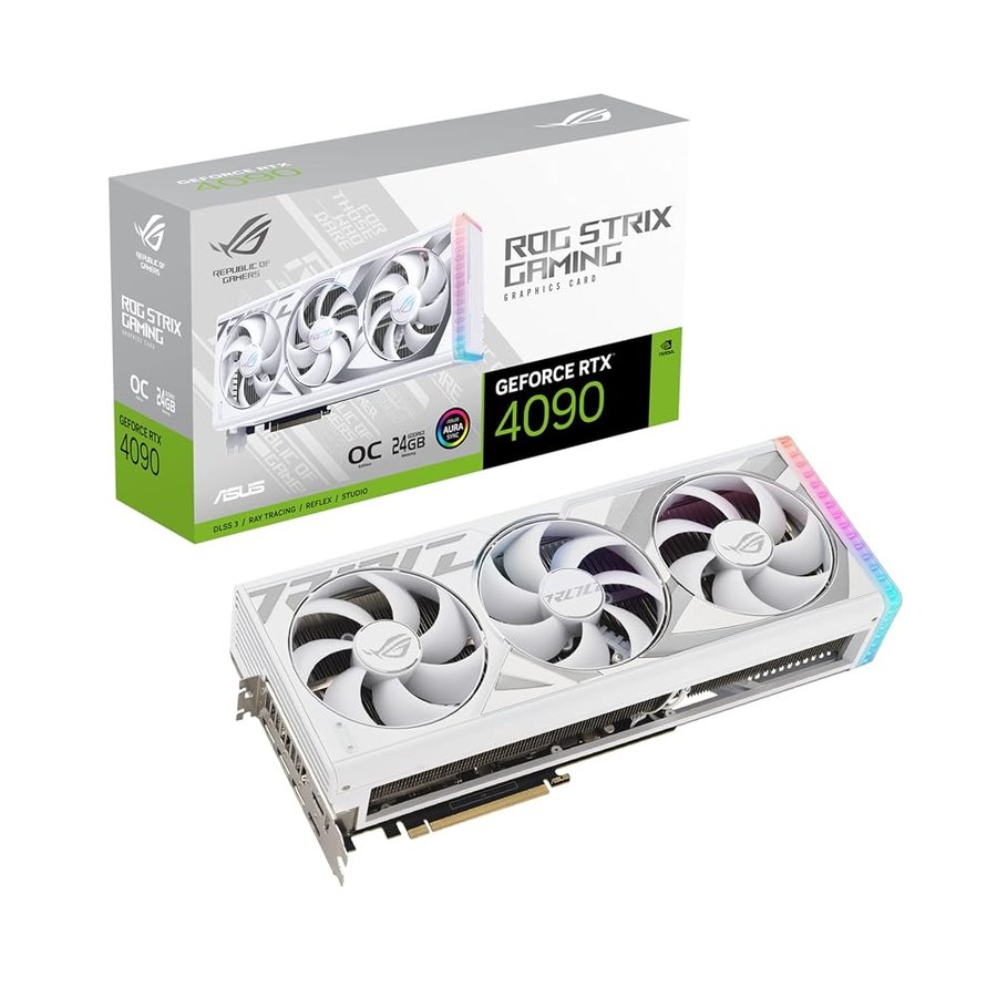 ASUS ROG Strix NVIDIA GeForce RTX 4090 OC Edition Scheda Grafica, 24 GB GDDR6X 384-bit 21 Gbps PCIE 4.0, GPU Tweak III, ROG-STRIX-RTX4090-O24G-WHITE