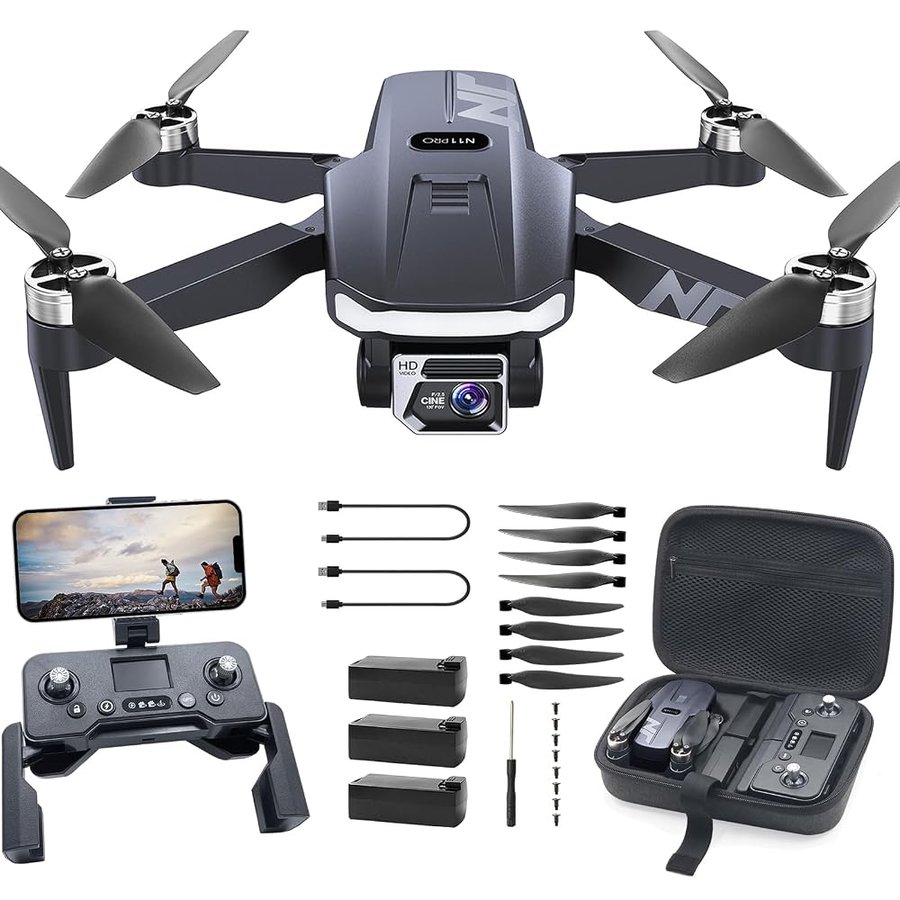 Drone GPS con Fotocamera 4K HD, 90 min Volo (3 Batterie), 1000m Lunga Portata, Ritorno Auto, Auto Follow, Motore Brushless, N11-IT-260430-2
