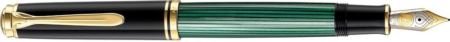 Pelikan 986448 Penna Stilografica, Nero/Verde