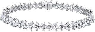 Bracciale da donna in oro bianco 9 K/14 K/18 carati di diamante bianco