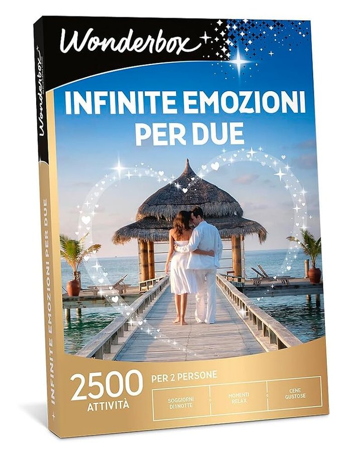 Wonderbox - Box Regalo Infinite Emozioni Per Due- Regali Di Coppia Per Provare Nuove Esperienze Assieme Idee Regalo Per Anniversario, Regali Coppia Per Scoprire Nuove Passioni.