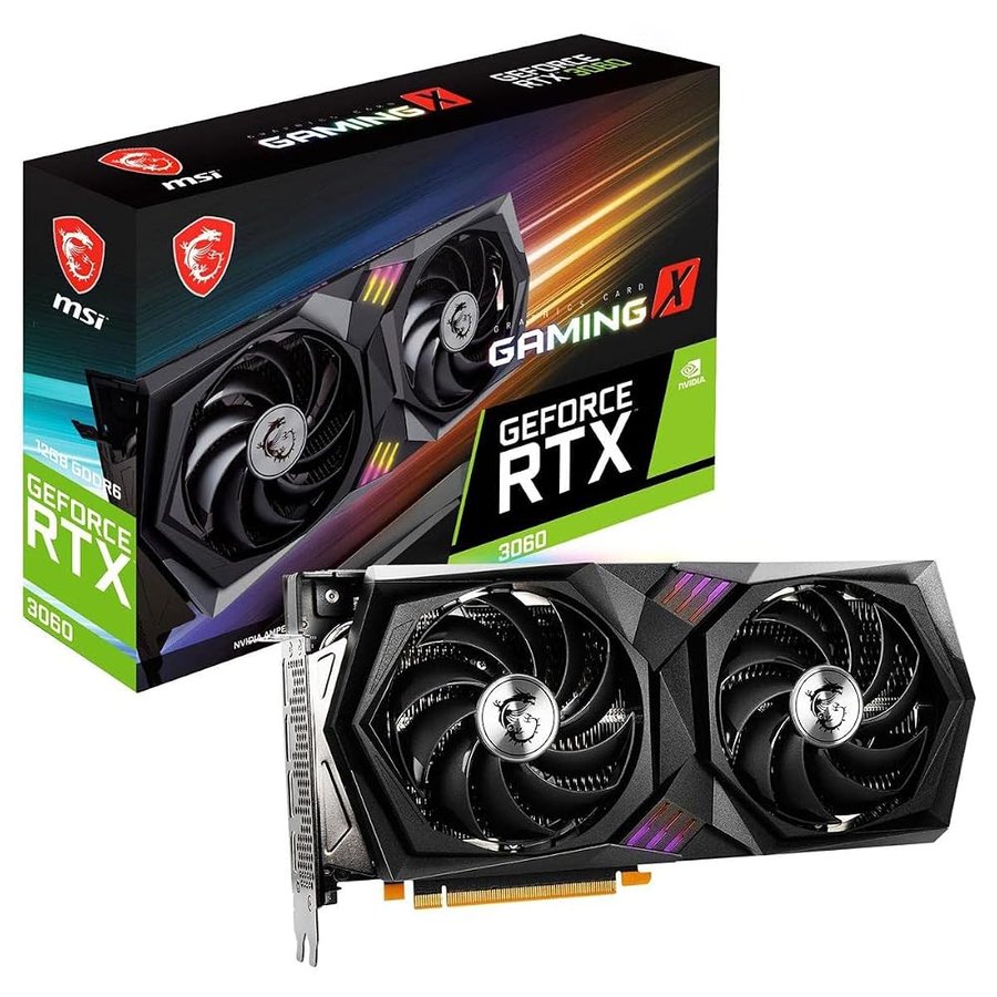 MSI Gaming GeForce RTX 3060 - Scheda grafica da 12 GB, 15 Gbps, GDRR6 192-bit HDMI/DP PCIe 4 Twin-Frozr Torx Fan Ampere RGB OC (RTX 3060 Gaming X 12G)