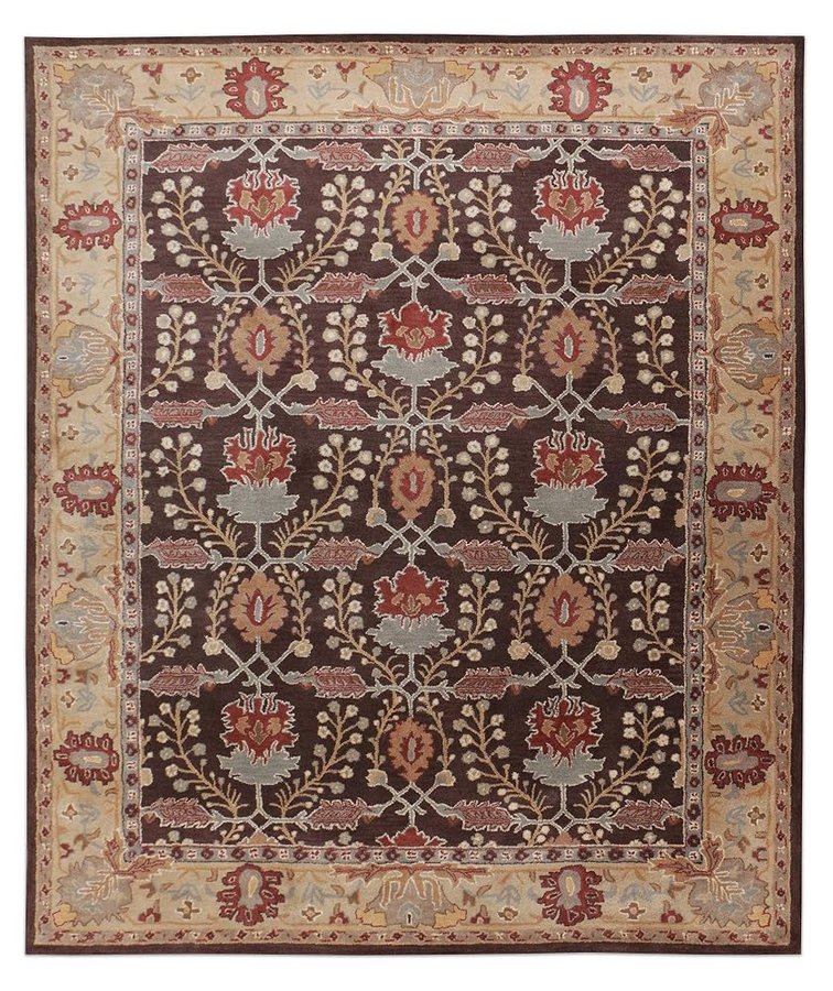 Tappeto tradizionale persiano, realizzato a mano, 100% lana, 150 x 240 cm, colore: marrone metallizzato