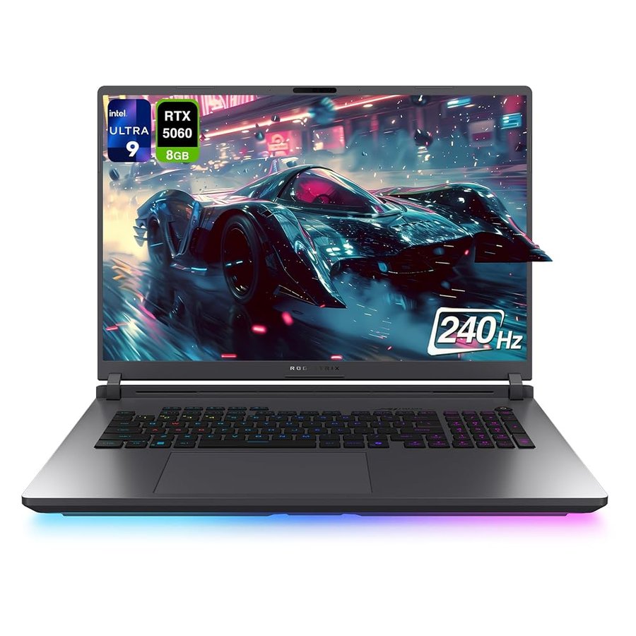 ASUS ROG Strix G18 Gaming Laptop, Intel Ultra 9-275HX, 32GB DDR5 RAM, 1 TB PCIe SSD, 18" 2.5K (2560x1600) Display, Nvidia G-Force RTX 5060, Tastiera retroilluminata Chiclet 4-Zone RGB, W11 Home