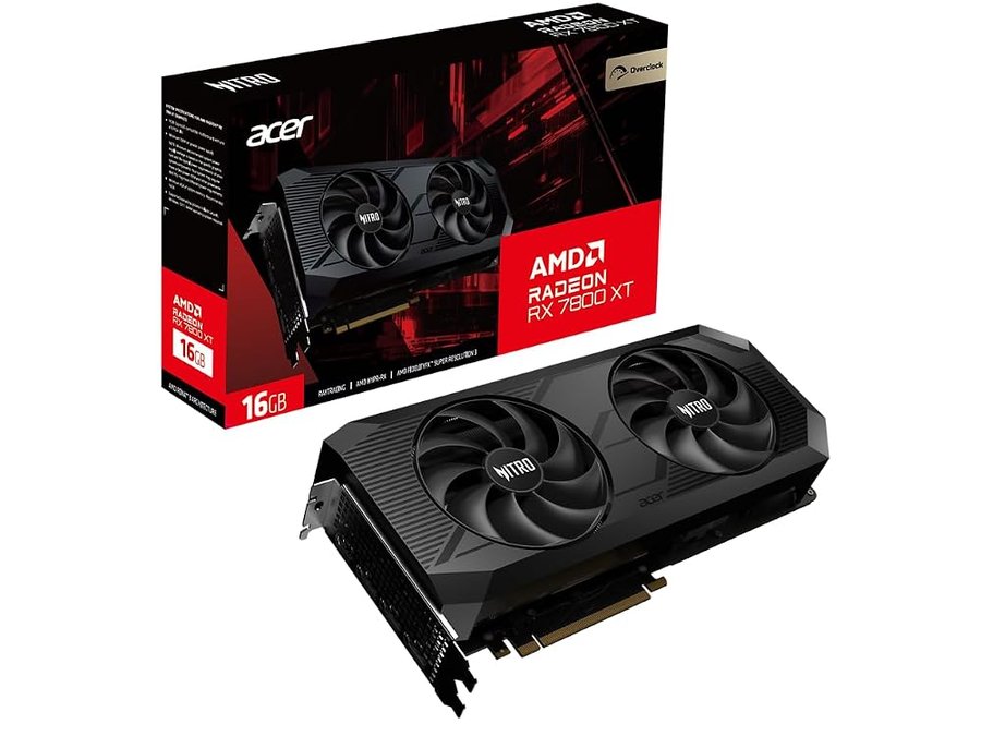 Acer Nitro - Scheda grafica AMD Radeon RX 7800 XT Overclocking | 16 GB GDDR6 256-bit 19,5 Gbps | Dual Nitro FrostBlade Ringed Fans | TPD 281W | 1 x HDMI 2.1 e 3 x DisplayPort 2.1