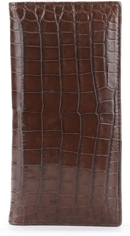 Vera Pelle di Coccodrillo Portafoglio Lungo Degli Uomini di Lusso Alligatore Pelle Genuina Borse in Pelle, Marrone, Moda, Lusso