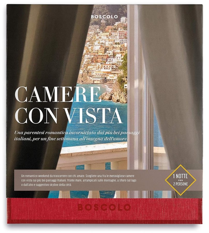 Boscolo Gift Camere con Vista |Cofanetto Viaggio Coppia 1 Notte Hotel 4/5★ per 2 Persone| Idea Regalo Anniversario| 25+ proposte selezionate Italia | Valido 12 Mesi