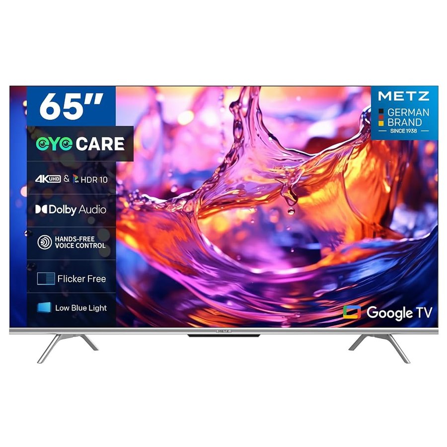 Metz Smart TV, MUD7000Z, 65"(164 cm), UHD Direct Led, HDR, Google TV, HDMI e USB, Sottile, Moderno, Nero