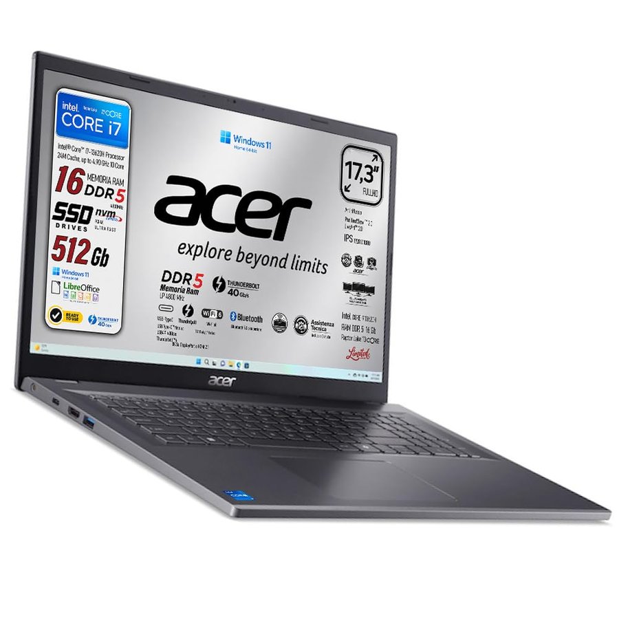 Acer Notebook Aspire, Display 17.3" FullHD IPS, Intel Core i7-13620H, DDR5