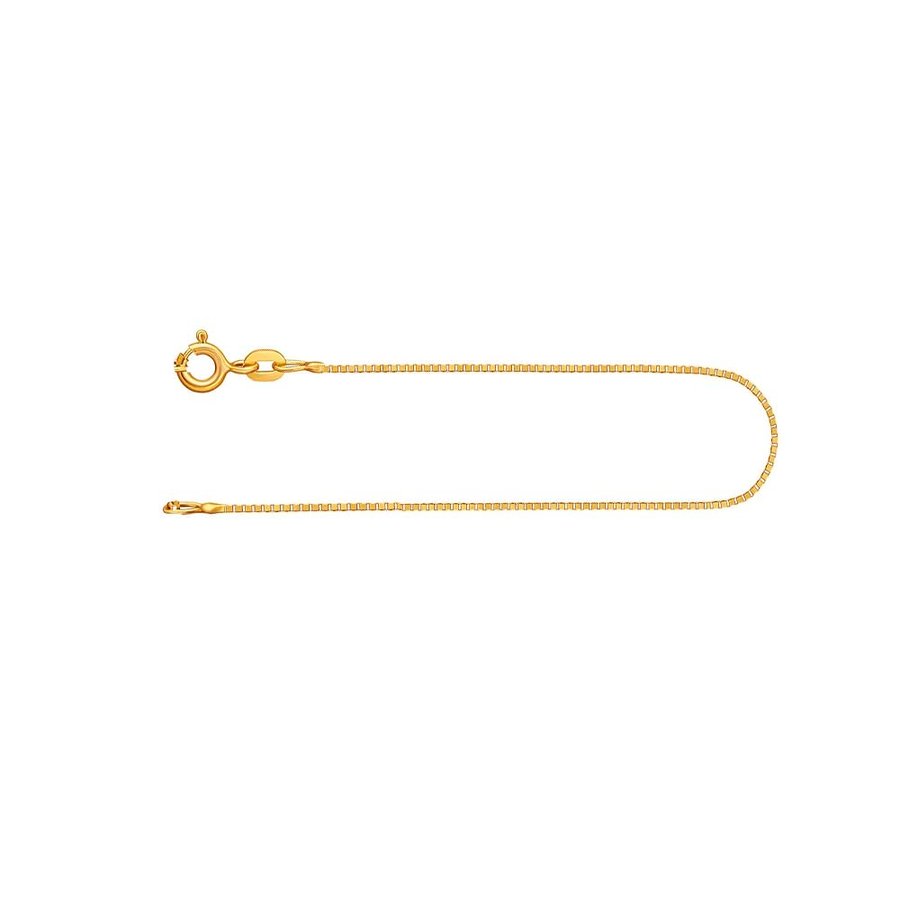Bracciale finissimo Donna in Oro Giallo 585 Veneziana, largh. 0,8 mm, Lunghezza a Scelta, con Chiusura ad Aragosta, Marchio di Garanzia Made in Germany