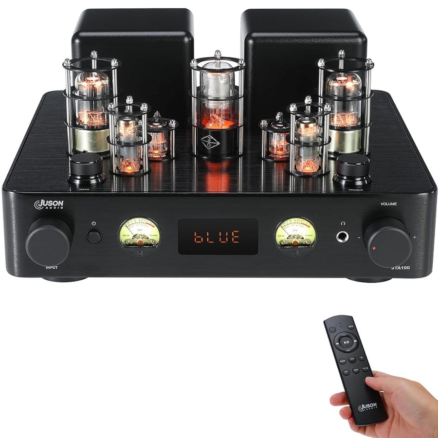 JTA100 2025 200 W Amplificatore a valvole a vuoto ibrido integrato con BT 5.0, OPT AUX, COAX, ingresso Phono e uscita cuffie, Classe AB a 2.1 canali, audio Hi-Fi domestico per giradischi