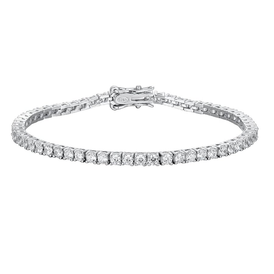 Braccialetto tennis da donna in moissanite da 2,5 mm, braccialetto da sposa 18 carati da donna con diamanti da laboratorio Bracciale tennis da uomo in argento Sterling 925 Moissanite Bracciale