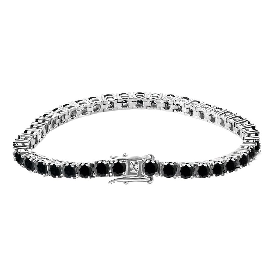 Moissanite Bracciale tennis da donna in oro 18 carati Bracciale tennis da donna in argento Sterling S925 Bracciale tennis da donna Bracciale da laboratorio con diamanti Moissanite Nero