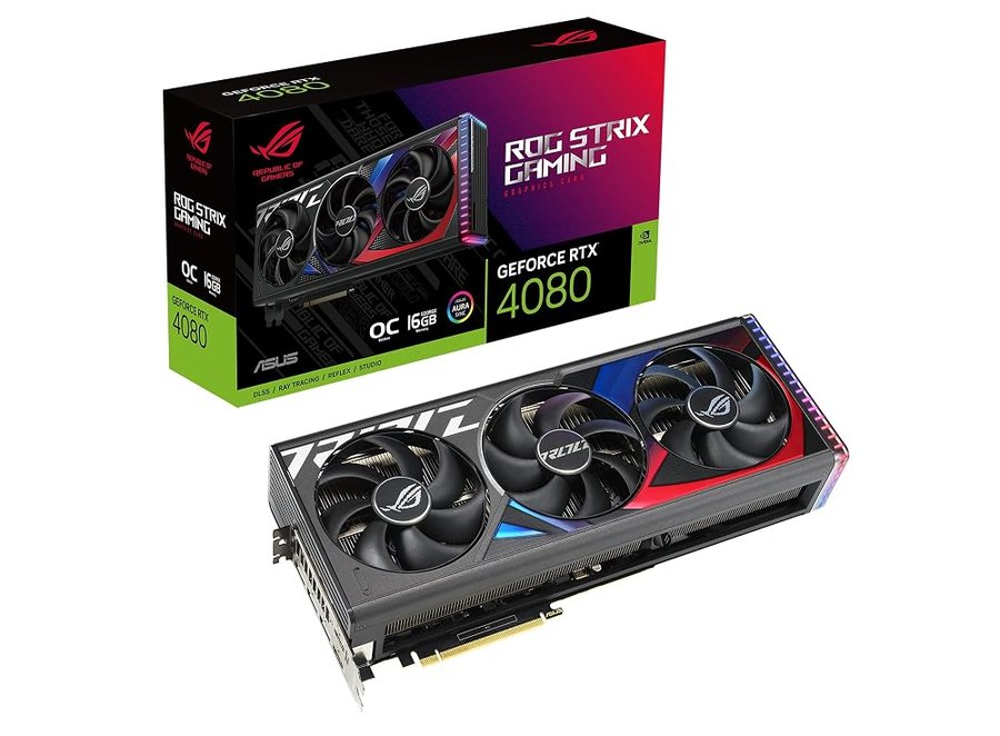 ASUS ROG Scheda grafica Strix GeForce RTX® 4080 OC Edition (PCIe 4.0, 16 GB GDDR6X, HDMI 2.1a, DisplayPort 1.4a)
