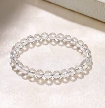 Natural White Phantom Quartz Beaded Bracelet
