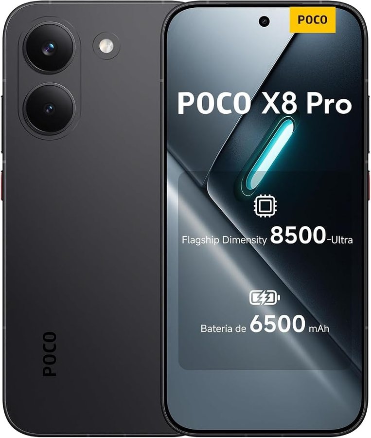 XIAOMI Poco X8 Pro Smartphone 12GB + 512GB, Processore Dimensity 8500-Ultra, Batteria da 6500mAh, Display AMOLED Ultra-Luminoso, Fotocamera Principale Sony IMX882 da 50MP con OIS, Nero